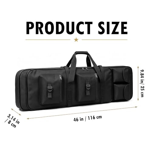 46-Inch Tactical Soft Bag for Outdoor & Hunting Gear - Black