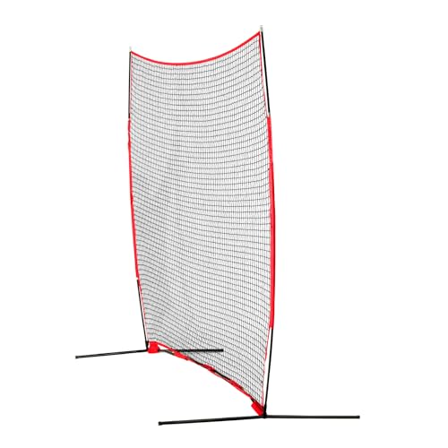 VEVOR 12x9 Ft Red Multi-Sport Barricade Backstop Net with Carry Bag