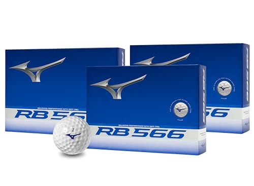 Mizuno 2024 RB 566 Golf Balls - White, 3 Dozen - High Energy, Soft Feel Core