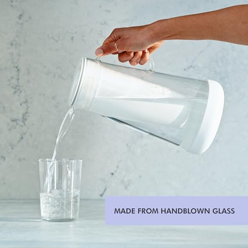 LifeStraw Home 7-Cup Glass Water Filter Pitcher - White, Bacteria & Parasite Removal