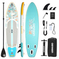 GENREEN 10'6" Inflatable Stand Up Paddle Board Blue Jellyfish - Beginner & Stable