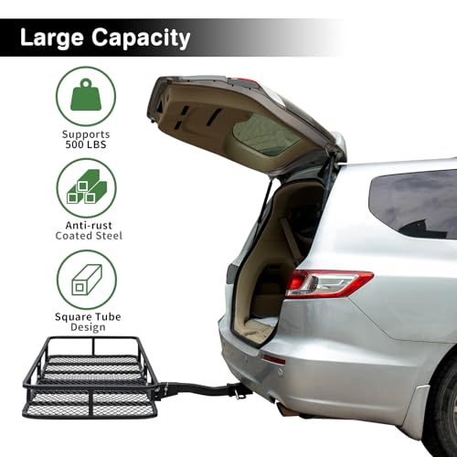 Leader Accessories 60x24x6 Inch Folding Hitch Cargo Carrier for 2-Inch Receiver