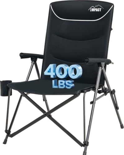 Heavy Duty Oversized Camping Chair 400LBS with High Back & Cup Holder