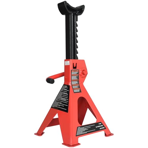 3 Ton Steel Auto Jack Stands with Adjustable Height and Safety Lock - Pair