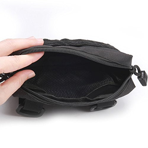 2 Pack Tactical Water-Resistant Utility Pouches - Black & Black