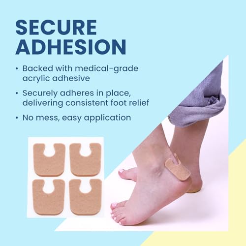 Adhesive Felt Toe Pads for Callus and Bunion Relief - Pack of 100