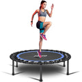 40-Inch Blue Mini Trampoline for Adults, Silent Bungee Rebounder, Weight Limit 330lbs