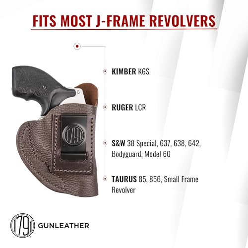 1791 Gunleather IWB Holster for J-Frame & Snub Nose Revolvers - Right Handed Brown Deer Skin