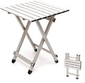 Sunnyfeel Grey Portable Folding Camping Table - Lightweight Aluminum Picnic Table for Outdoor & Indoor Use