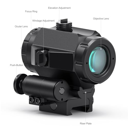 Feyachi 3X Red Dot Magnifier with Adjustable Focus & Flip Mount for Rifles
