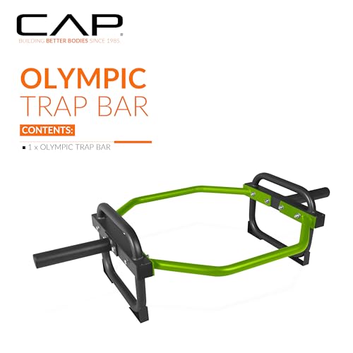 Green Olympic Trap & Shrug Bar with Elevated Grip, 500-Lb Capacity