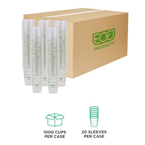 Eco Products GreenStripe 16 oz Disposable Clear Cold Cups - 1000 Count