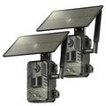 Loatos 2-Pack Cellular Trail Camera with 2K HD Live Streaming, Night Vision, Solar Power, Waterproof IP66
