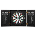 Viper Hideaway Dartboard Cabinet Set Bundle with Reversible Steel Tip & Baseball Games, 2 Darts, Chalk Scoreboards, Matte Black Finish