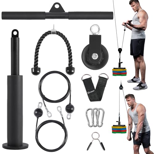 FitBeast Pulley System Gym with Non Multifunctional Bar - Home Strength Training Equipment