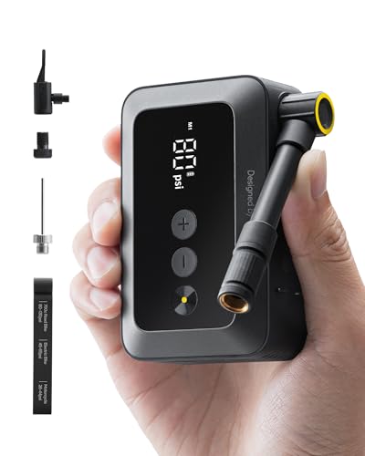 HOTO Electric Bike Tire Pump - Compact Fast-Inflate Mini Bicycle Pump