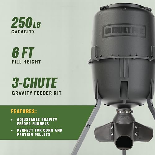 Moultrie Gravity Deer Feeder - 250 lb Capacity Tripod Game Feeder - No Power Needed