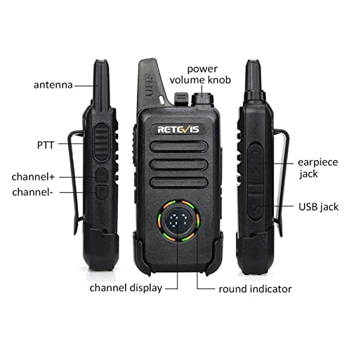 Retevis RT22S 2-Way Radios 4 Pack with Headsets, Rechargeable Walkie Talkies