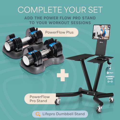Lifepro Adjustable Dumbbells Black & Blue — Space-Saving Home Gym Weights