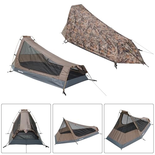 GEERTOP Camouflage Ultralight Solo Bivy Tent for Camping & Backpacking