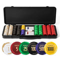 SLOWPLAY Godel Clay Poker Set 500 Chips with Numbered Values, 14g 40mm