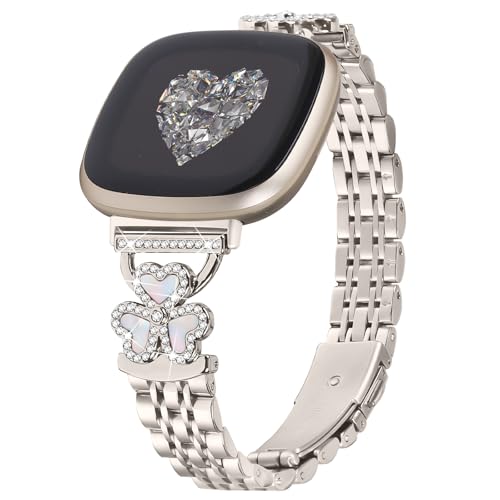 Bling Love Clover Replacement Strap for Versa 4/3 Sense 2/ Sense - Starlight Variation