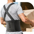 Work Back Brace for Men & Women, Adjustable Lower Back Support Belt - Black, Large