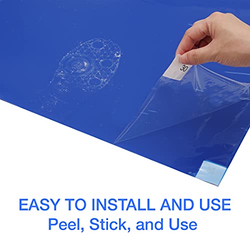 24 x 36 Adhesive Mats (150 Sheets) - Blue Tack Mats for Dust Removal - for Lab, Home, Construction - Variation: 24x36 Inch Blue