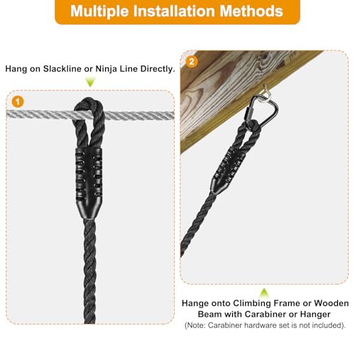 Black 49 x 77 Inch Heavy Duty Climbing Cargo Net for Outdoor Play Kids & Adults