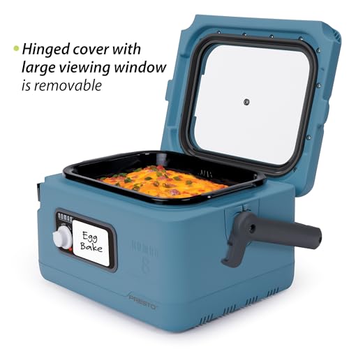 8-Quart Traveling Slow Cooker with Locking Lid Blue - Portable Food Warmer