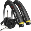 700x25c Road Bike Tire & Inner Tube Set - Foldable, Presta Valve, 120 TPI