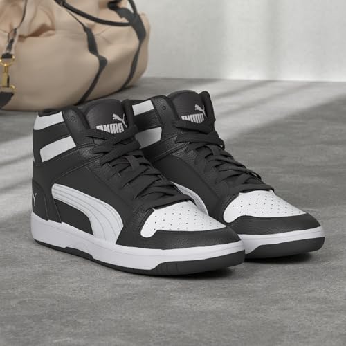 PUMA Rebound Layup SL Basketball Sneakers Men Black/White Size 8.5