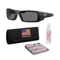 Oakley SI GASCAN USA FLAG Sunglasses Matte Black Frame Grey Lens One Size