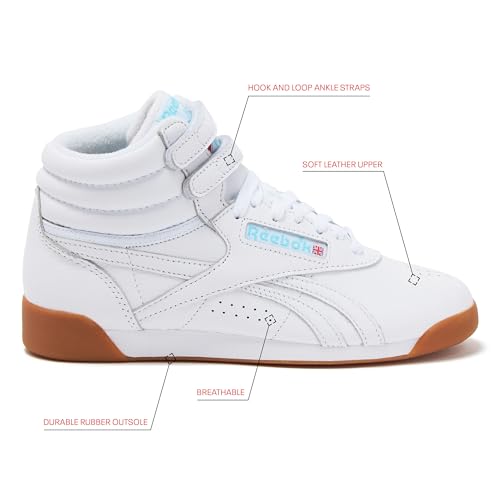 Women's Freestyle Hi High Top Sneakers - White Blue Gum, Reebok