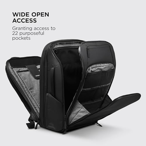 NOMATIC 20L Travel Backpack - Black, Expandable to 30L, Lightweight & Water-Resistant