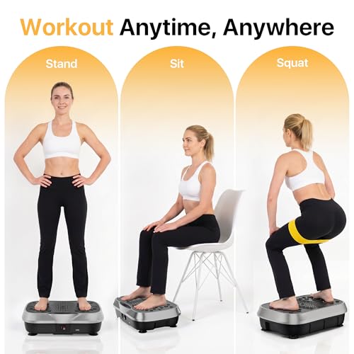 Vibration Plate Exercise Machine for Whole Body Lymphatic Drainage - Light Grey