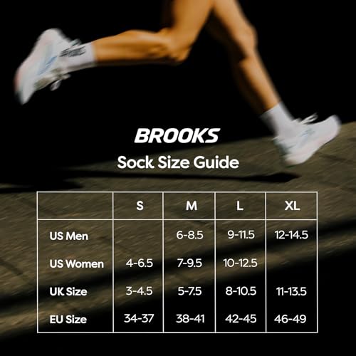 Brooks Run-In No Show Athletic Socks Large Black 3-Pack