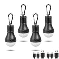 Jarxin 4-Pack USB Rechargeable LED Camping Lanterns Black