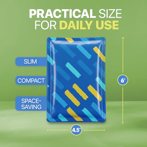 4 Pack Reusable Slim Ice Packs for Lunch Boxes - Kids' Cold Packs