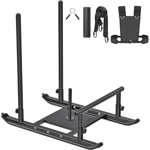 Black Push-Pull Sled for Fitness & Strength Training - Compatible with 1-2 Inch Weight Plates