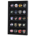 DisplayGifts Black Hockey Puck Display Case Wall Shelf Shadow Box with UV Protection