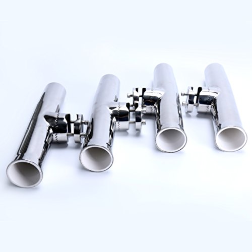 Stainless Steel Boat Fishing Rod Holder Clamp-On Mount with Adjustable Angles