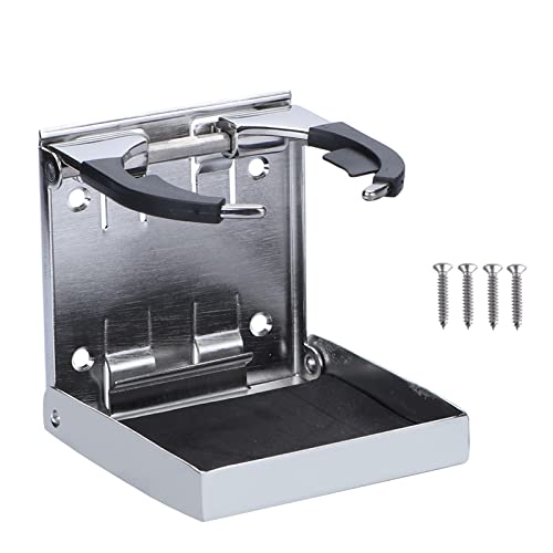 316 Stainless Steel Folding Cup Holder for Boat RV Marine Car - Adjustable Drink Holder