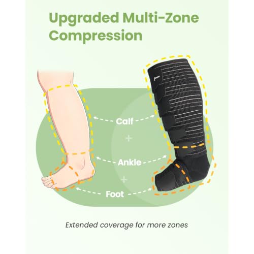 Pozpo Tech Plus Size Calf & Foot Compression Wrap Black Large Swelling Edema Relief