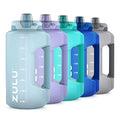 Zulu Goals Half Gallon Hydration Jug with Time Marker & Silicone Straw - Dusty Blue, 64oz