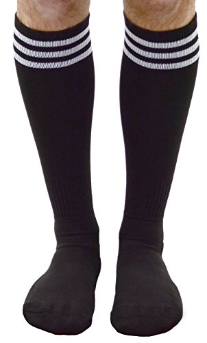 Referee Socks - Black and White Adult One Size Soccer Officiating Socks - Mato & Hash CA7400
