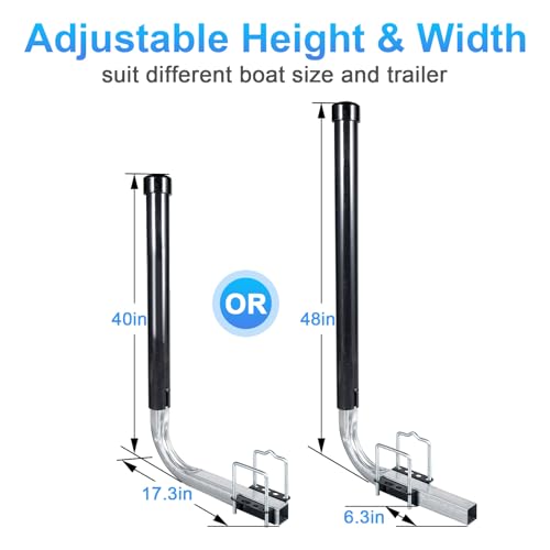 Yorovent Black Galvanized Steel Boat Trailer Guide Poles - Adjustable 40"/48"
