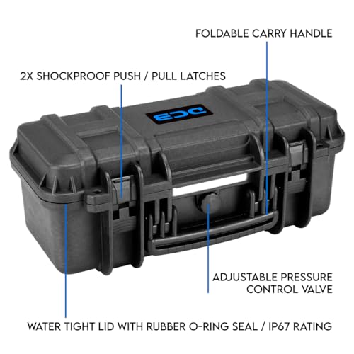 Waterproof Equipment Case 19x9x8 Inches with Foam Insert & Latch - DCB Element 4802F