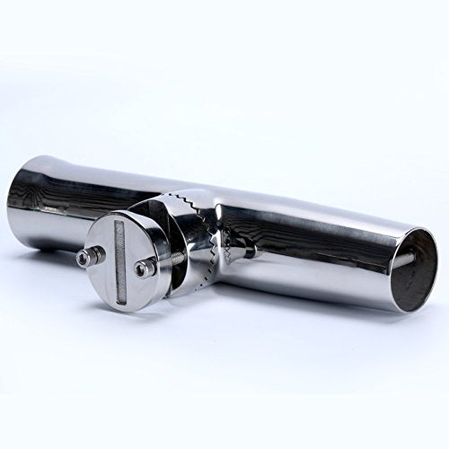 Stainless Steel Boat Fishing Rod Holder Clamp-On Mount with Adjustable Angles