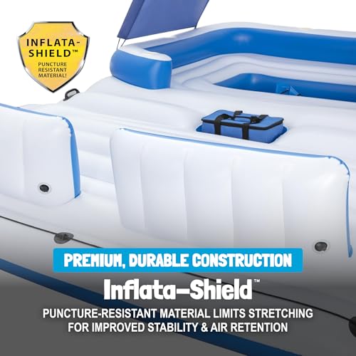 Bestway CoolerZ Tropical Breeze Large Inflatable Party Island with Sunshade & Cooler - White/Blue